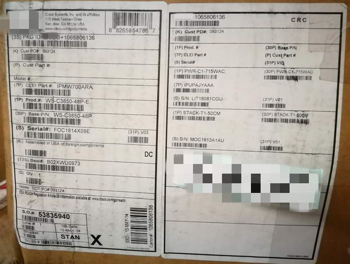 1PCS NEW WS-C3850-48P-E  #OYF009