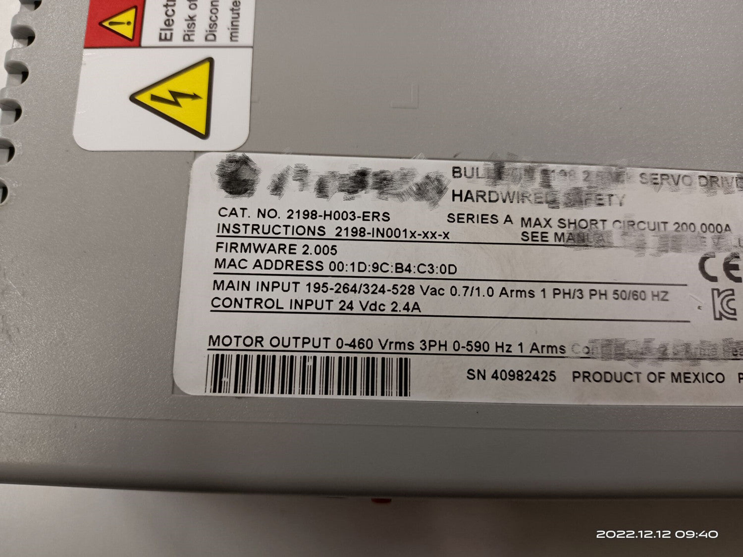 1pc for USED 2198-H003-ERS #OYF005 J1688